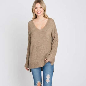 1 LEFT! Taupe High Low Sweater